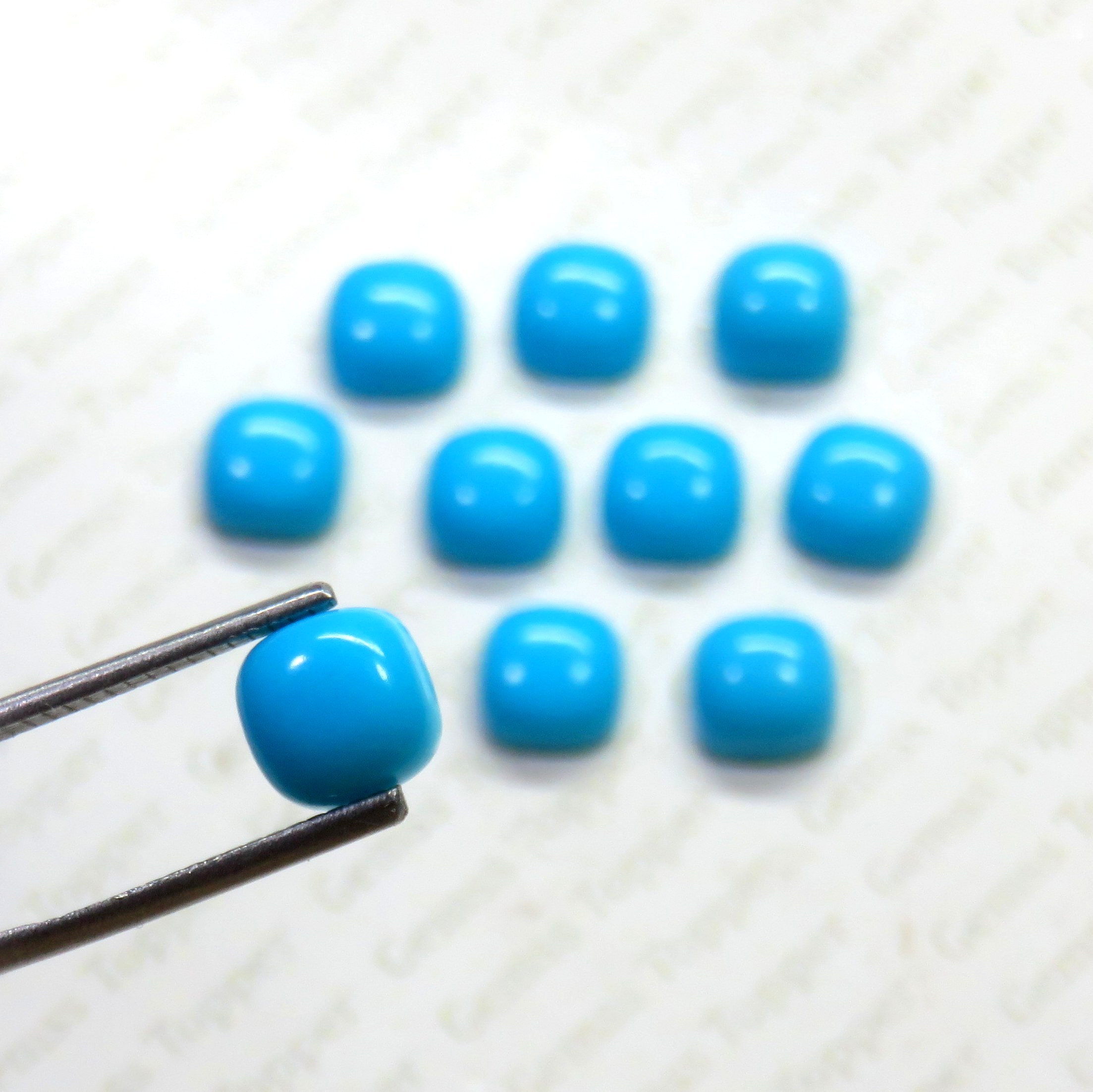 Sleeping Beauty Turquoise 10x10 mm Cushion Cabochon